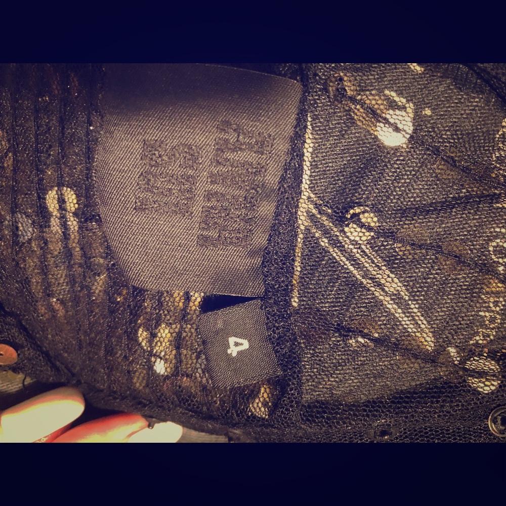 See through yarn material with sequin top